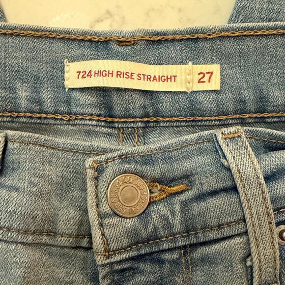 Levi's High Rise Straight Light Wash Size 27 - Picture 4 of 6